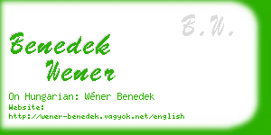 benedek wener business card