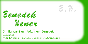 benedek wener business card
